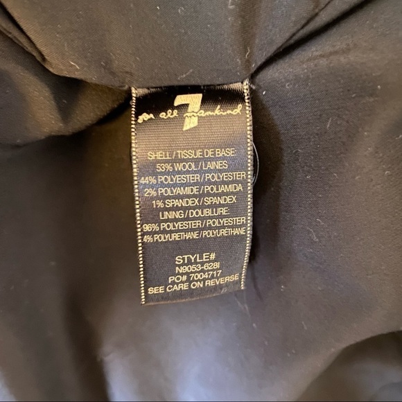 7 for All Mankind-Wool Blend Boyfriend Blazer (Size:Large) - Picture 10 of 11